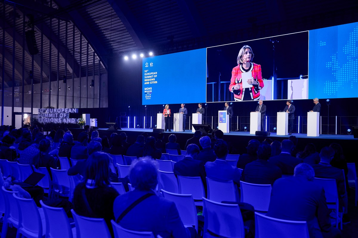 Intervention de Marie-Antoinette Maupertuis, présidente de l’Assemblée de Corse. Photo Comité européen des régions.