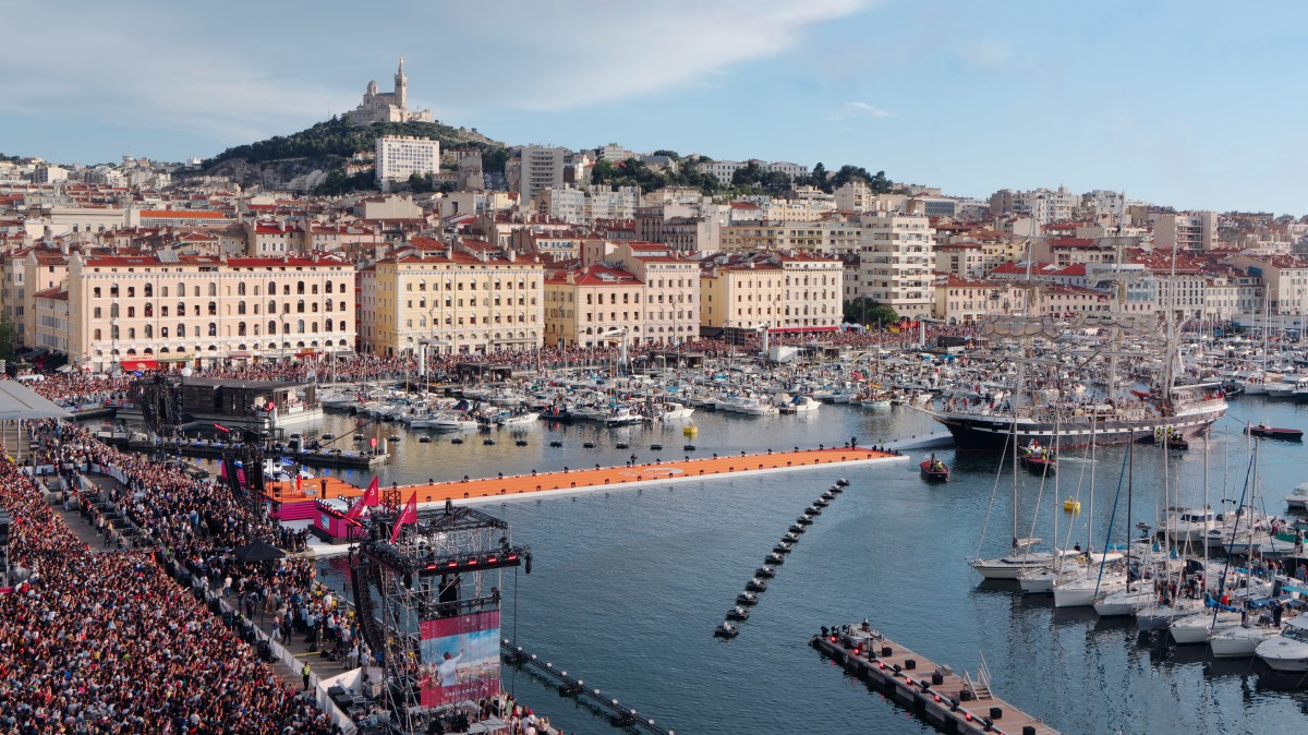 Amarrage du Belem dans le Vieux Port de Marseille. Crédit photo : Paris 2024 / Fanny Magot