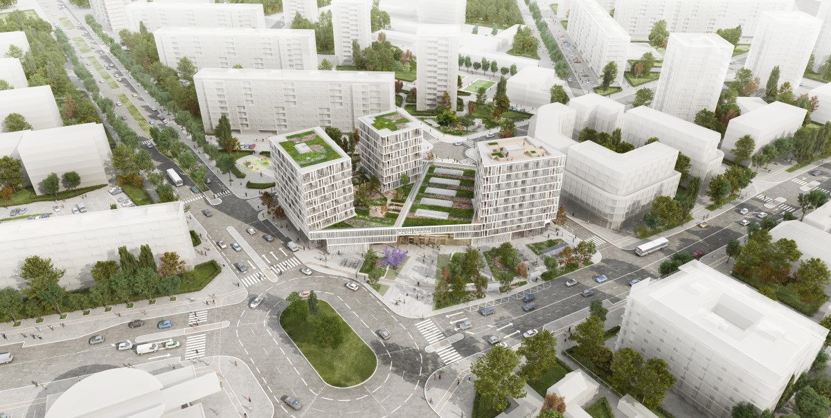 La future Gare Les Agnettes, Entrée Ouest à Gennevillliers - Photo Société des grands projets / AIA Life Designers