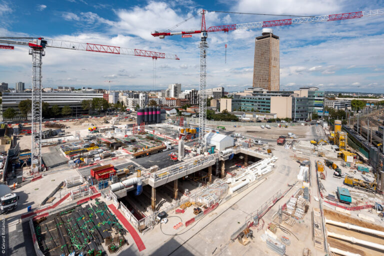 Creusement de la gare à Saint-Denis Pleyel pour le Grand Paris Express