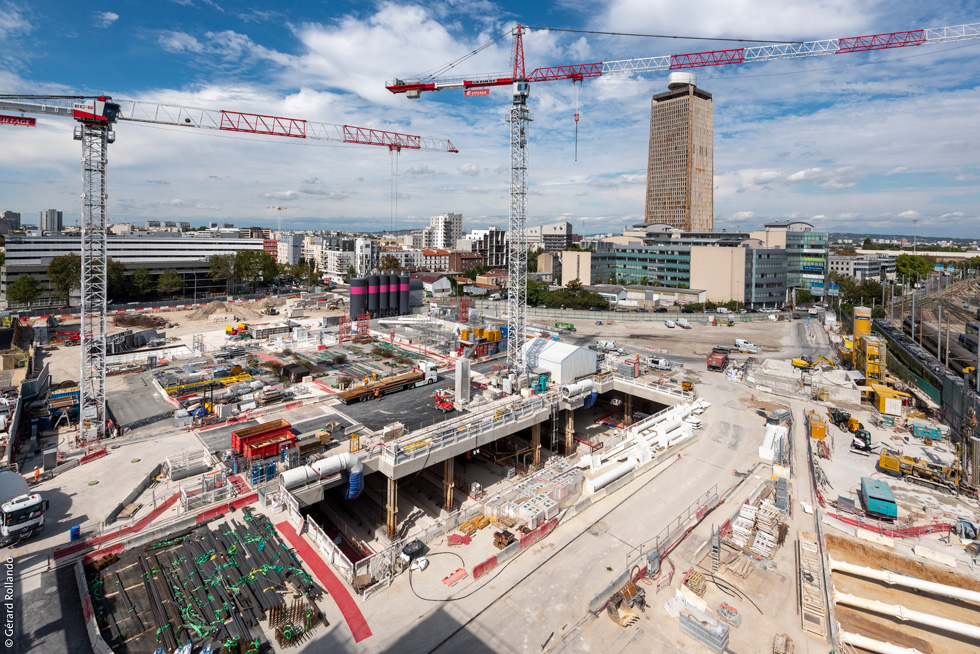 Creusement de la gare à Saint-Denis Pleyel pour le Grand Paris Express