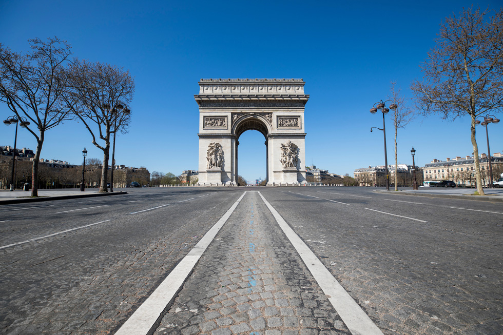 Paris désert pendant le confinement de mars 2020 à cause du Covid
