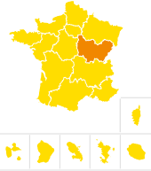 Situation géographique de la région Bourgogne Franche-Comté sur la carte de France