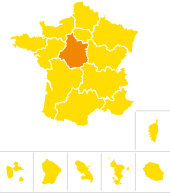 Situation géographique de la région Centre Val de Loire sur la carte de France