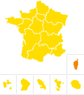 Situation géographique de la Corse sur la carte de France