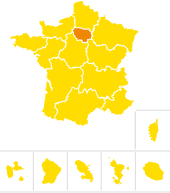 Situation géographique de la région Île de France sur la carte de France