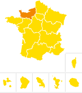 Situation géographique de la région Normandie sur la carte de France