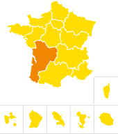 Situation géographique de la région Nouvelle-Aquitaine sur la carte de France