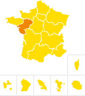 Situation géographique de la région Pays de la Loire sur la carte de France
