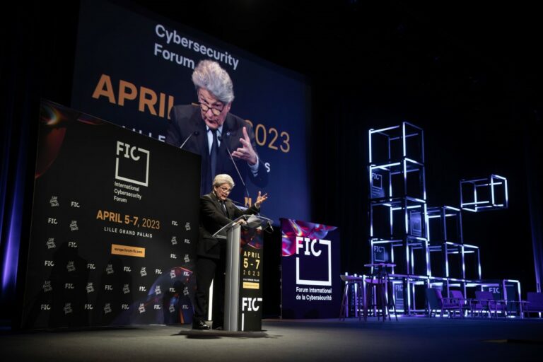 Un des invités d’honneur de l’édition 2023, le Commissaire européen Thierry Breton. Photo Forum InCyber