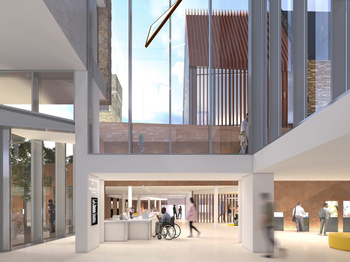Le hall d’entrée tel qu’il apparaîtra aux visiteurs. Photo Martin Gasc - atelier Novembre