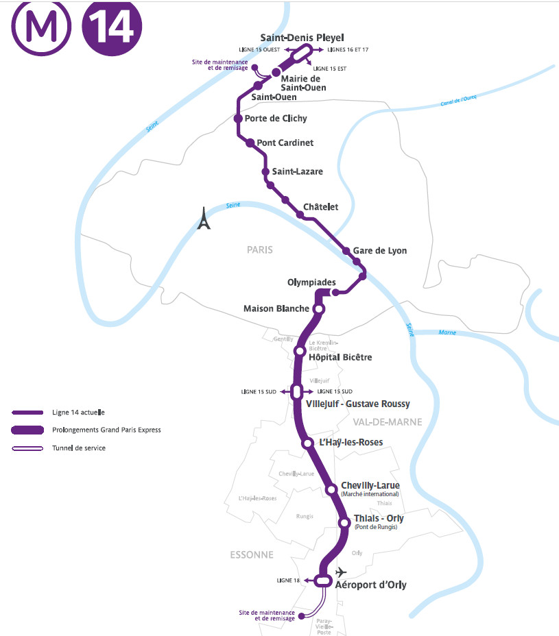 Le tracé de la nouvelle ligne. Document IDF Mobilités.