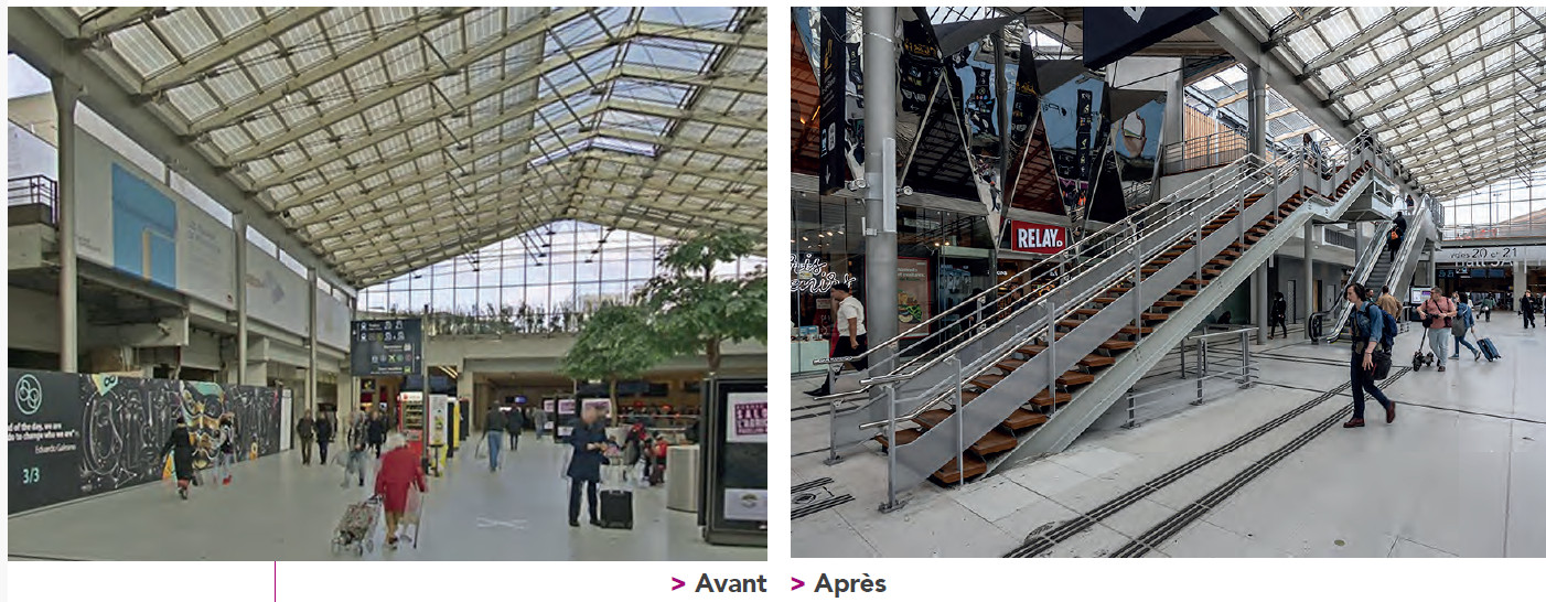 Avant et après les travaux. Photo La nouvelle gare du Nord. Photo SNCF Gares & Connexions.