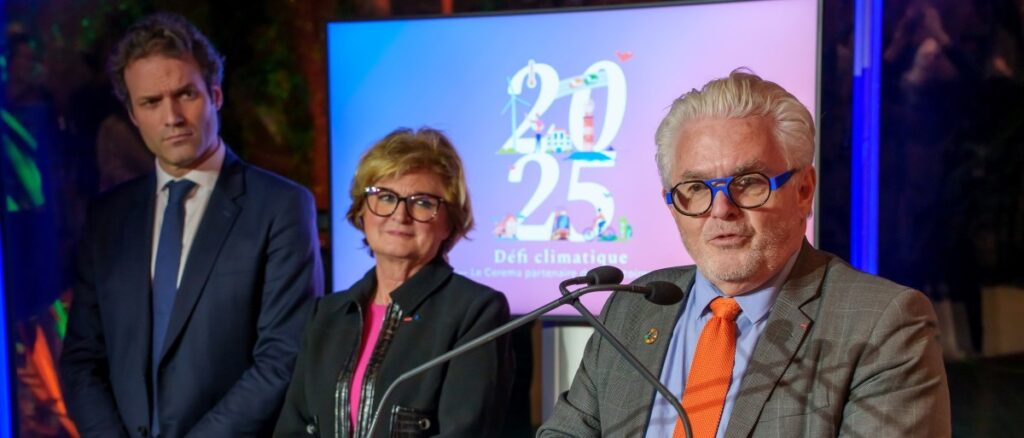 Brice Huet et Marie-Claude Jarrot écoutent le discours de Pascal Berteaud. Photo JC Guilloud Cerema.