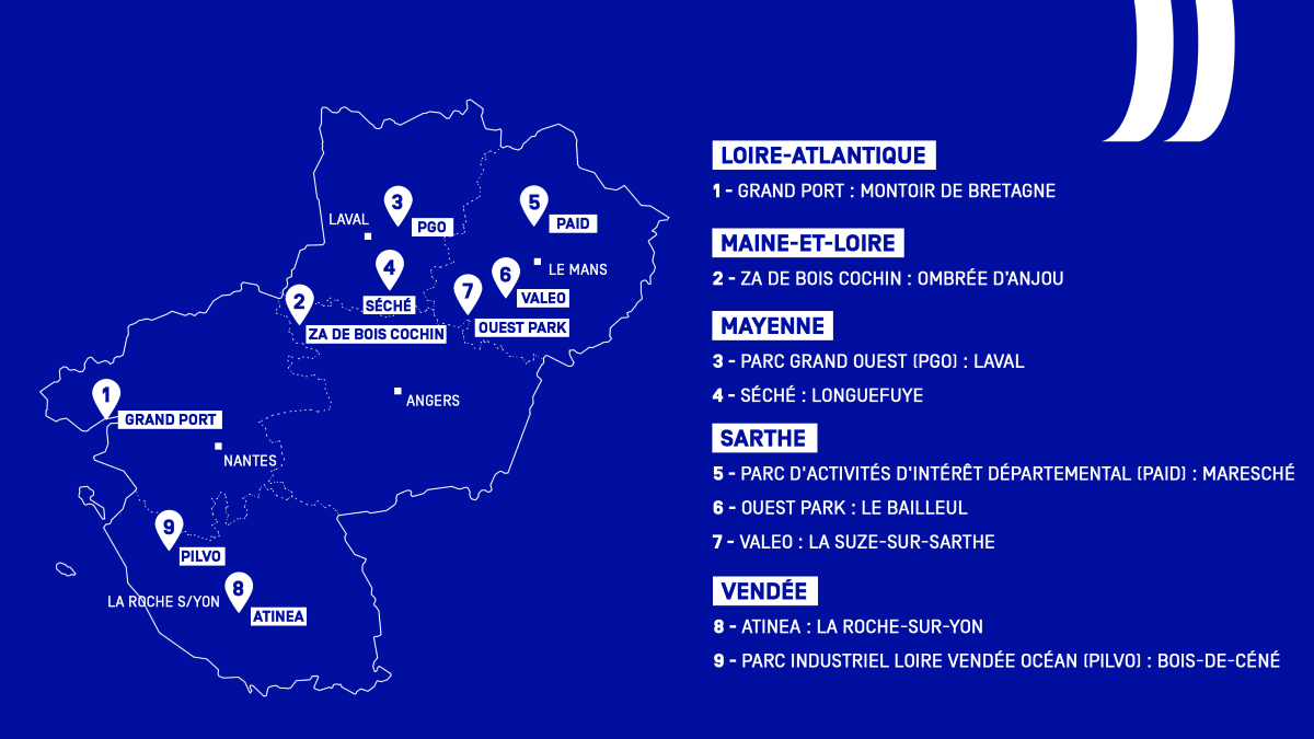 La carte des sites retenus.