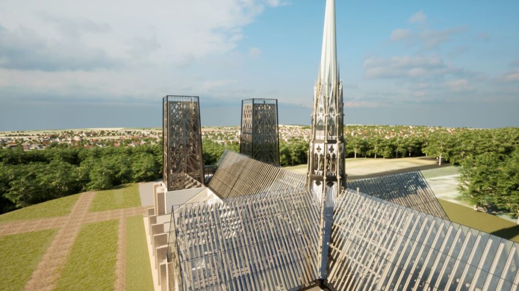 La flèche de Notre-Dame apparaîtra dans le décor de la Bourgogne-Franche-Comté. Photo Restaurons Notre-Dame.