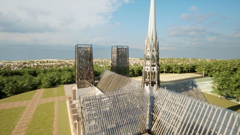 La flèche de Notre-Dame apparaîtra dans le décor de la Bourgogne-Franche-Comté. Photo Restaurons Notre-Dame.