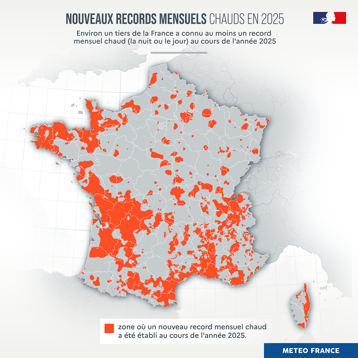 Les records mensuels par région en 2025.