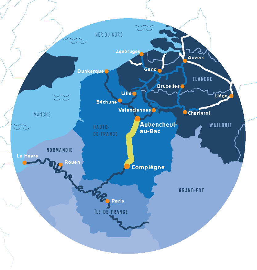 Le tracé du futur canal. Photo SCSNE