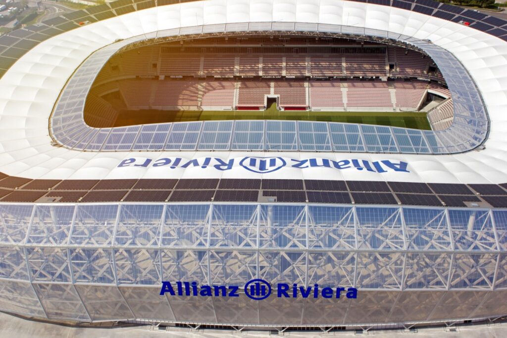 Le stade niçois de l’Allianz Riviera n’accueillera pas les épreuves olympiques sur glace. Photo Allinaz Arena