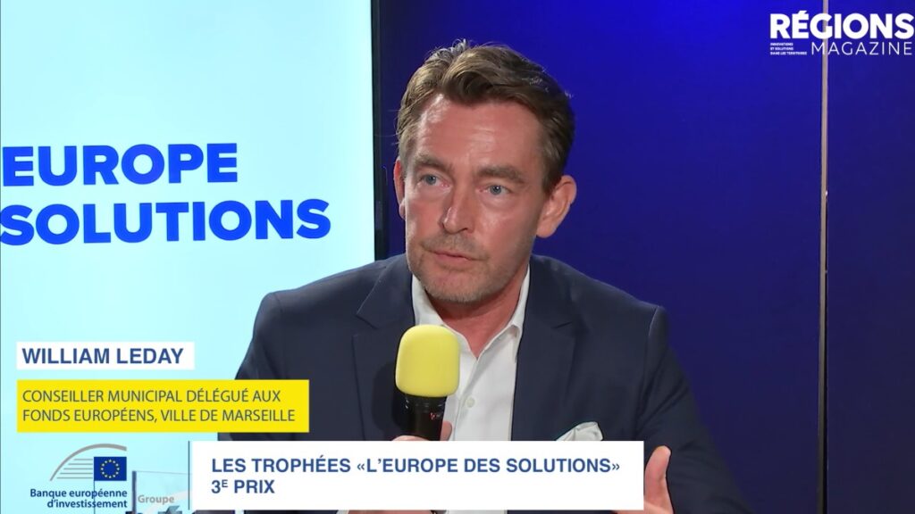William Leday, conseiller municipal délégué aux Fonds européens à la Ville de Marseille, a reçu le Trophée dans la catégorie “Aménqgement”.
