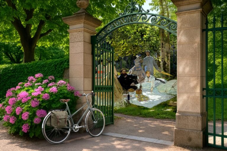 Photo d’après Le déjeuner sur l’herbe, de Claude Monet – Musée d’Orsay - Photo RMN Sylvie Chan-Liat. Conception jprieutort.com