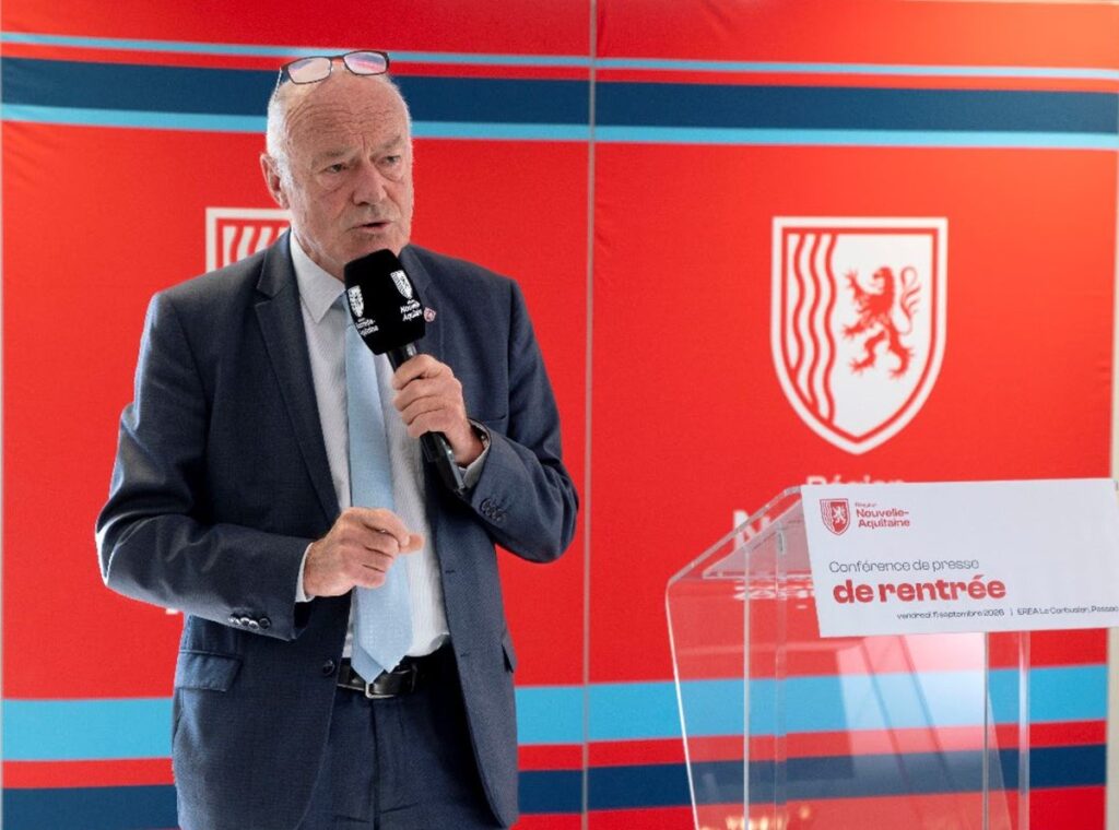 Alain Rousset lors de la présentation de ce plan.
©Région Nouvelle-Aquitaine / Sébastien Blanquet-Rivière
