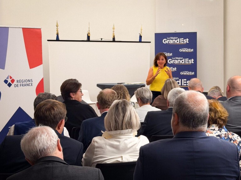 A la Maison de la Région Grand Est, Carole Delga s’est exprimé devant le club parlementaire des Régions. (Photo : Régions de France)