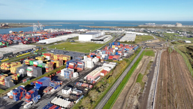 Le terminal de ferroutage du Port de Dunkerque. (Photo : GMPD)